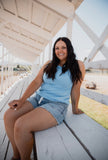 Girl on the Go Muscle Tank in Denim Blue