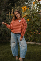 Emerson in Brick Stripe Pullover