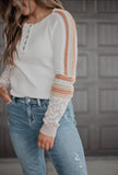 The Hadley mixed sweater henley top
