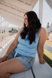 Girl on the Go Muscle Tank in Denim Blue
