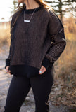 The Birch Black Ribbed Sweater