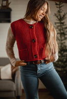 The Clara Red Button Down Vest