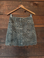 Lucy Leopard Scalloped Button Skirt