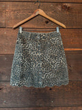 Lucy Leopard Scalloped Button Skirt