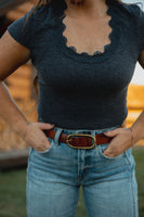 The Darling Tee in Heathered Navy