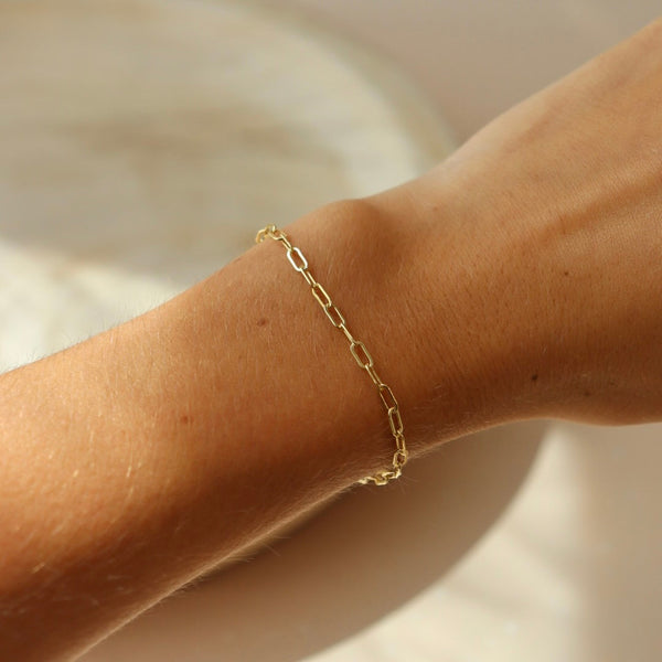 Narrow Link Bracelet in Silver