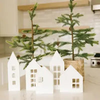 White Wooden Christmas Village