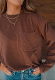Girl on the Go Tee Long Sleeve in Cocoa