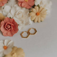 Hexagon Huggies - Gold